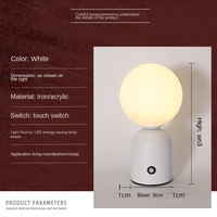 Lampe de table LED nordique en fer, à commande tactile, intensité réglable, pour chambre, bureau, salon, étiquette d'acheteur disponible, approvisionnement direct usine