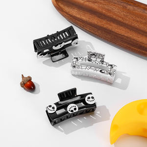 مشابك شعر أكريليك مستطيلة جديدة للأطفال بتصميم عيد الميلاد، إكسسوارات شعر للحفلات، بيع بالجملة في كرتون - Product Image 3