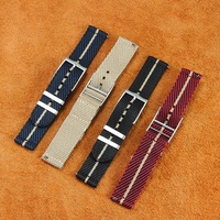 Lionorm Premium Quick Release 20mm 22mm Tali Jam Bergaris Dua Buah, Dapat Disesuaikan, Bahan Kain Twill Nilon