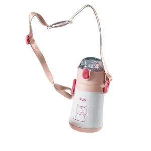 280ml termos şişe bebek saman yalıtımlı içecek kupa paslanmaz çelik çocuk termos bardak pipetli suluk çocuklar için beyaz