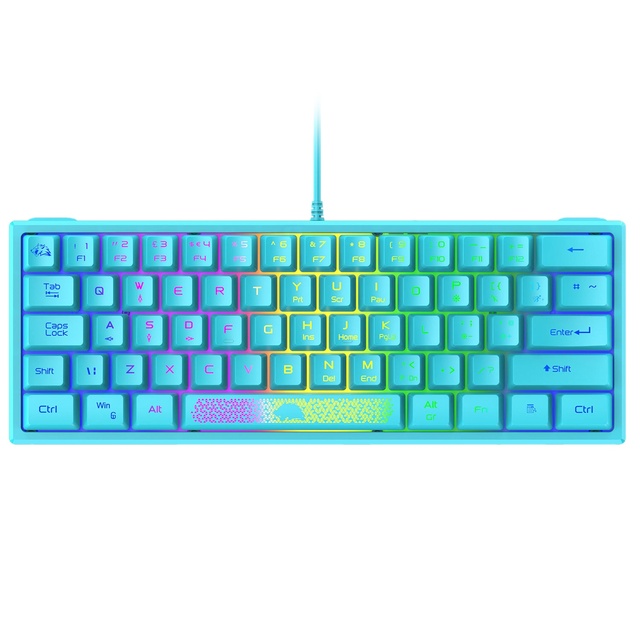 Freewolf K61 RGB Lighting Wired USB Mini Gaming Keyboard Sixty Percent Laptop Keyboard 62 Keys