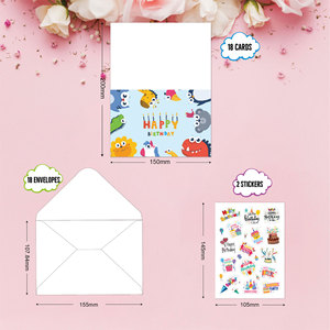 Cartoline di auguri assortite di varietà all'ingrosso personalizzate <span class=keywords><strong>carta</strong></span> da stampa grazie cartolina di buon compleanno con <span class=keywords><strong>buste</strong></span> <span class=keywords><strong>e</strong></span> adesivi - Product Image 6