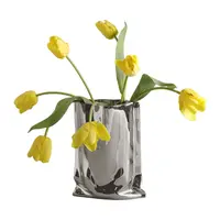 Скандинавские Morandi ваза сушеные Цветочные украшения креативная Гальваническая Серебряная керамическая ваза украшение для гостиной