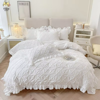 Parure de lit moderne minimaliste en fibre synthétique à volants, motif dessin animé, exportée vers l'Europe et l'Amérique