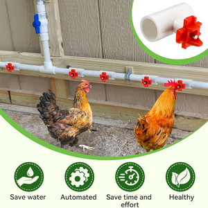 Nuevo Kit de Bebederos Automáticos Horizontales para Aves de Corral con Conexiones en T de <span class=keywords><strong>PVC</strong></span> y Acero Inoxidable para Pollos, Patos y Codornices - Product Image 3