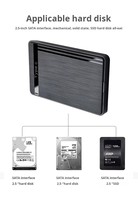 Box esterno in plastica USB 3.1 ad alta velocità per SSD/HDD SATA da 2,5 pollici per notebook