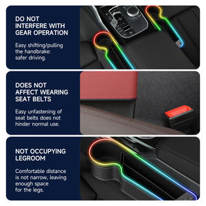 กล่องเก็บของใต้เบาะรถยนต์ใหม่ RGB พร้อม USB ชาร์จได้อย่างรวดเร็วกล่องเก็บของแซนวิชรุ่นสากล - Product Image 3