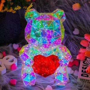 Hot bán màu sắc ưa thích LED Light up teddy bear đầy màu sắc Glowing 30cm teddy bear cho Valentines món quà ngày