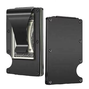 Portefeuille en aluminium personnalisé élégant avec protection RFID, logo personnalisé, cadeau idéal pour les clients - Product Image 1