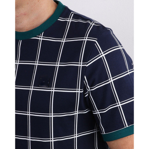 Hombres último diseño de alta calidad 100% algodón ventana comprobar camiseta contraste crema Ringer cuello y puños con estampado de verificación a juego - Product Image 3