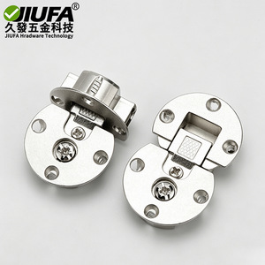 Charnière à ressort Jiufa en alliage de zinc, charnière dissimulée à 180 degrés pour porte de placard, charnière pliante ronde pour meubles - Product Image 1