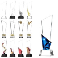 Trophée et Médaille Personnalisables en Verre Cristal avec Étoile à Cinq Branches pour Compétitions Scolaires et Plaques de Danse pour Enfants