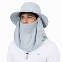 Chapeau de soleil à large bord en nylon avec protection pour le visage et le cou pour hommes et femmes, pêche en plein air, camping