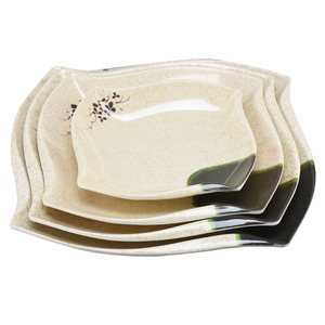 Service de table carré en mélamine de 6/7/8/9 pouces, art de l'encre orientale, ensemble complet, fabricant de plats profonds pour les accompagnements et les plats principaux - Product Image 3