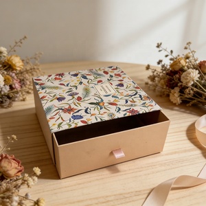 Factory Direct Biodegradable Square Drawer <b>Box</b> Custom Packaging <b>Box</b> for Jewelry Rings Gemstone Display Storage - Product Image 1