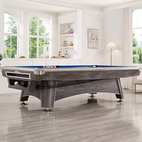 Table de billard de haute qualité en bois massif de 8 pieds ou 9 pieds pour club et bar avec système de retour de billes et dalles en pierre bleue de Jiujiang