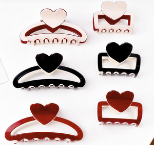 ของขวัญวันวาเลนไทน์ กิ๊บติดผมรูปหัวใจสีตัดกัน ดีไซน์น่ารัก แฮนด์เมด ขนาด 9.8 ซม. สำหรับผู้หญิง - Product Image 6