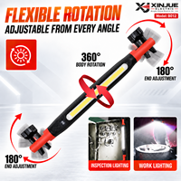 Senter LED COB XINJUE B012 3.7V 18650 2000mAh Isi Ulang dengan Mode Cahaya Putih dan Merah, Casing ABS