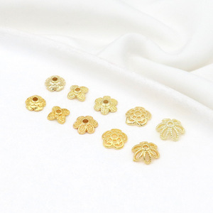 Perles de fixation en forme de fleur en cuivre plaqué or pour la fabrication de bracelets, composants de bijoux DIY, couleur inaltérable 14K 18K - Product Image 4