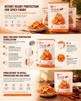 Sachet Doypack de qualité alimentaire pour stérilisation, haute résistance aux alcalis (High-AL), en PA anti-perforation, RCPP, résistant à l'huile, stérilisable en autoclave à haute température, thermoscellable