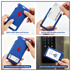 Étui d'identité Elite, nouvelle arrivée, bleu classique, étui rigide en plastique ABS à glissière verticale, impression UV, étui polyvalent classique <span class=keywords><strong>pour</strong></span> passeport - Product Image 4