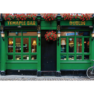 Fondo Fotográfico del Temple Bar de Dublín, Fondo de Pub Irlandés, Decoración para Fiestas Irlandesas, Atrezzo para Retratos de Boda <span class=keywords><strong>en</strong></span> Irlanda, Europa - Product Image 3