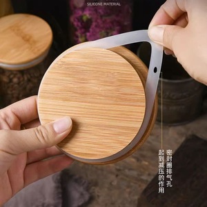 Frascos de Vidrio de Borosilicato con Tapas de Bambú para Dropshipping en Shopify, Recipientes Sellados con Rayas Verticales, Organizadores de Cocina - Product Image 4