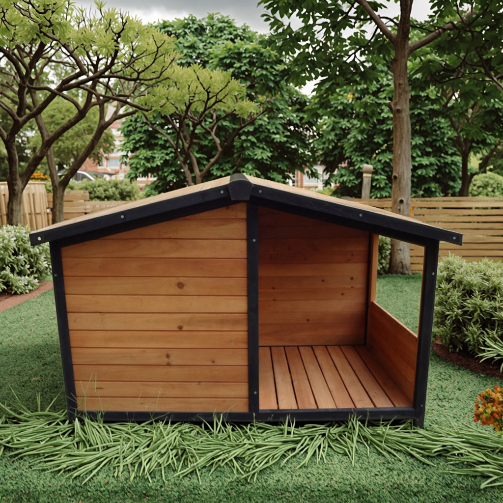 犬小屋 送料無料】犬小屋 片屋根木製犬舎 Lサイズ 屋外 中型・大型犬 DHW1018