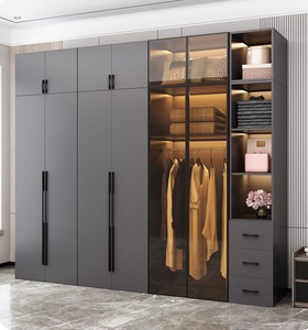 Custom moderna camera da letto <span class=keywords><strong>in</strong></span> vetro armadio vestiti guardaroba <span class=keywords><strong>mobili</strong></span> di stoccaggio per camera da letto - Product Image 3