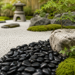 <span class=keywords><strong>Galets</strong></span> de rivière noirs polis, gravier décoratif pour aménagement paysager de <span class=keywords><strong>jardin</strong></span> - Product Image 6