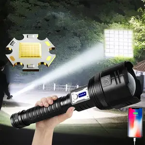 Rechargeable 2023 Super Bright High Lumens XHP360 36 LED Core Rechargeable Tactical Light Phone Charge XHP90 Zoom Flashlight LED Torch Light