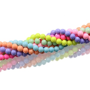 Perle di Vetro Rotonde Solide da 8mm per Creazione di Gioielli, Perle di Cristallo Lisce in <span class=keywords><strong>Bianco</strong></span> e Blu - Disponibili in Stock - Product Image 3
