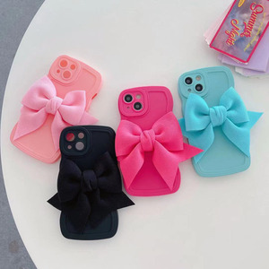 Trong Kho 3D Chống Sốc Sang Trọng Đầy Màu Sắc Nữ Tính Bow Cover Quay Lại <span class=keywords><strong>Silicone</strong></span> Trường Hợp Điện Thoại Di Động Trường Hợp - Product Image 2