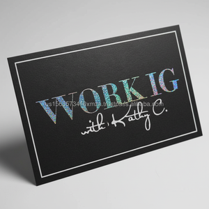 Tarjetas de Visita Premium personalizadas Lámina láser negra delicada estampada en papel elegante Impresión offset con logotipo personalizado - Product Image 1