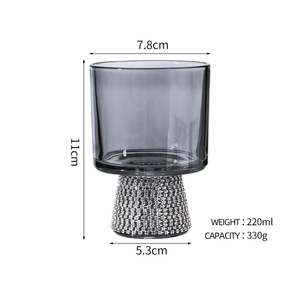 Premium Shaker Cocktail Bar Royal événements lunettes gobelet cristal diamant luxe fumé gris <span class=keywords><strong>Martini</strong></span> Vino rouge vin verres ensemble - Product Image 3