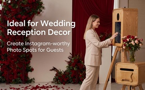 Nouvelle conception de photomaton de mariage rétro <span class=keywords><strong>en</strong></span> bois double face, compatible avec l'iPad et l'appareil <span class=keywords><strong>photo</strong></span>, impression <span class=keywords><strong>en</strong></span> libre-service, prix de gros portable - Product Image 2