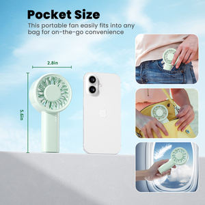Ventilatore Elettrico Tascabile ad Alta Velocità, Mini Ventilatore da Tavolo Ricaricabile con Batteria da 2000mAh per Hotel, Camper e Uso Esterno - Product Image 4