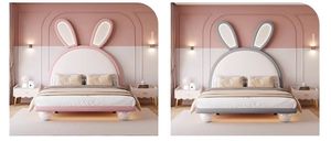 Cama Infantil Moderna con Forma de Conejo, Cama Individual de Madera Maciza con Almacenamiento para Niñas - Product Image 6