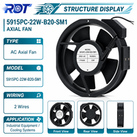 Ventilateur axial industriel 5915PC-22W-B20-SM1 220V AC 172mm à roulement à billes pour dissipation thermique durable des machines