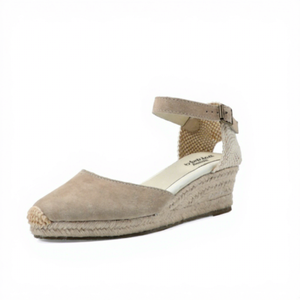 Vendita calda ladies summer fashion zeppe sandali zeppe <span class=keywords><strong>espadrillas</strong></span> la bocca poco profonda sandali con cinturino in pelle scamosciata di mucca - Product Image 3