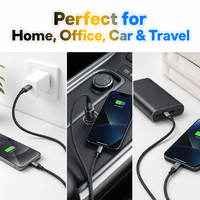 Câble tressé USB-C vers USB-C 60W, charge rapide PD, transfert de données Type-C pour iPhone 17/16 Pro Max, Samsung S26, MacBook