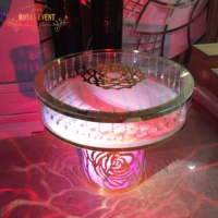 Support à gâteau de mariage rond en acrylique de style italien, luxe doré, pour événements et fêtes