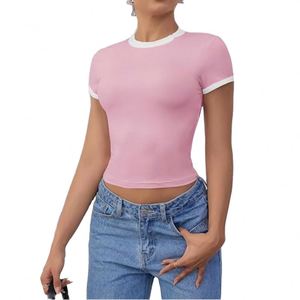 Chaleco femenino de verano estilo europeo y americano, camiseta interior femenina, blusa femenina corta sin mangas con elástico. - Product Image 5