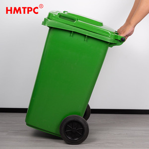 Hmtpc Outdoor Waste <b>Bin</b> 100L With <b>Wheels</b> And Lid For Street Use - Product Image 1