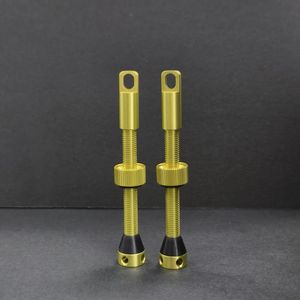 High Quality Lemon-Colored 50mm Presta <b>Valve</b> Aluminum Alloy Bicycle Accessories <b>Tubeless</b> Made in USA - Product Image 5