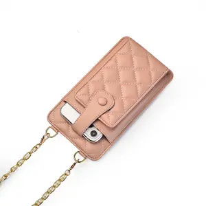 Function Fashion Crossbody Phone Purse Handbags Genuine Leather Cell Phone Case Bag Chain Sling Shoulder Bag For Cell Phone