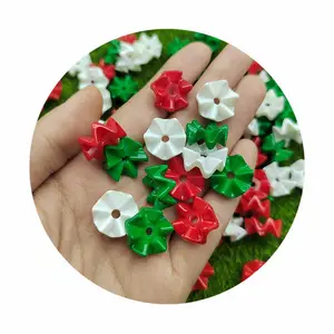 Branco Vermelho Verde Flor Acrílico Solto Spacer Beads 100pcs para Jóias Pulseira Pingentes Frisado para Canetas Decoração