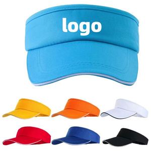 Visières de sport en gros pour le golf et la course à pied, avec logo brodé personnalisé, séchage rapide, large bord, respirantes, en coton sandwich - Product Image 1