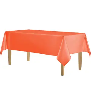 Оптовая продажа, прямоугольные столы, 137*274 см, красный полиэтиленовый одноразовый чехол для стола, 3-слойные пластиковые скатерти премиум-класса