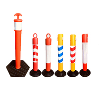 Barrière de stationnement de rebond flexible en plastique marqueur de poteau bollard sécurité trafic Delineator Warning Post avec poignée